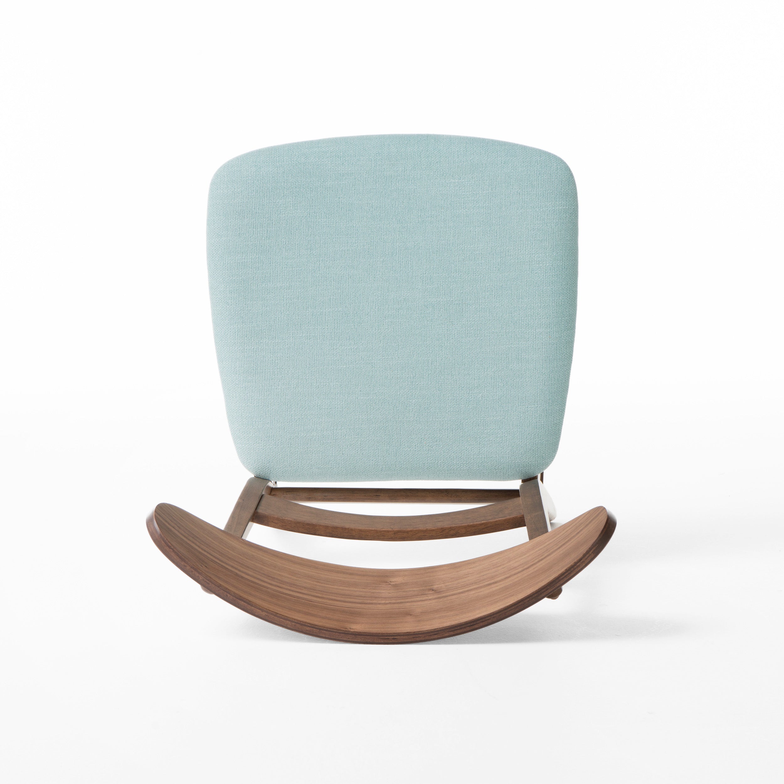 Set of 2 Dining Chairs - Upholstered Seat, Rubberwood Legs, Walnut+Mint