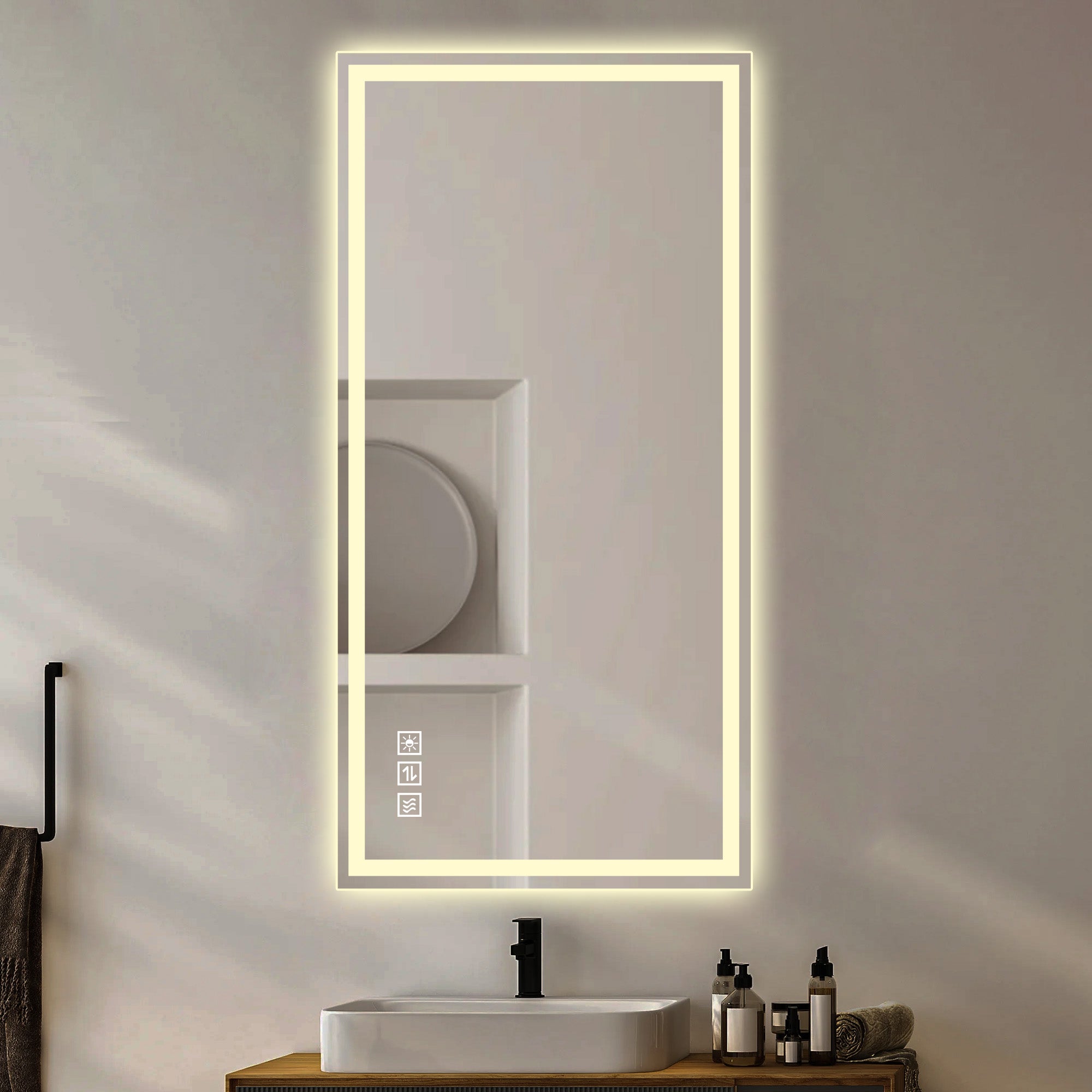 48 In. x 24 In. LED Bathroom Vanity Wall Mirror