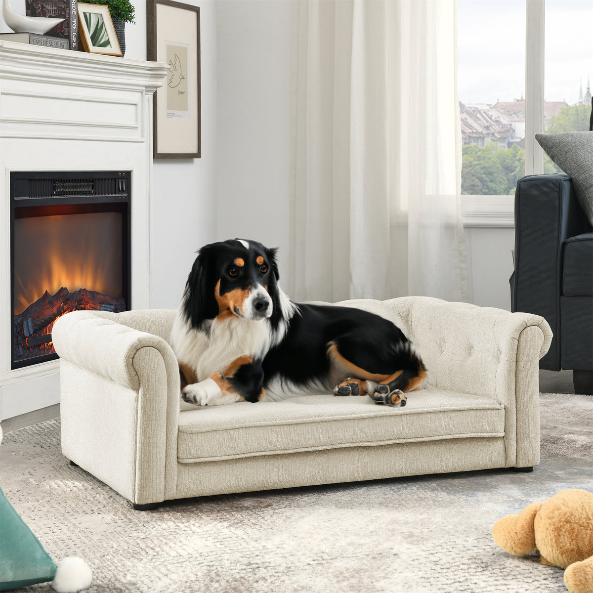 Elegant Rectangle Pet Bed for Small and Medium Dogs, Durable Elevated Dog Sofa Bed, Comfortable Dog Couch, Modern and Stylish Dog Sofa for Small and Medium Dogs