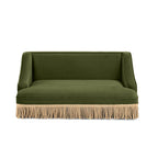 Duchess 33" Medium Princess Pet Bed Sofa with Fringe Skirt, Olive