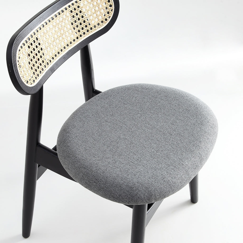 Colbert Cane Back Wood Upholstered Dining Chair