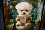 Framed Bathroom Decor - Cute Puppy Wall Art