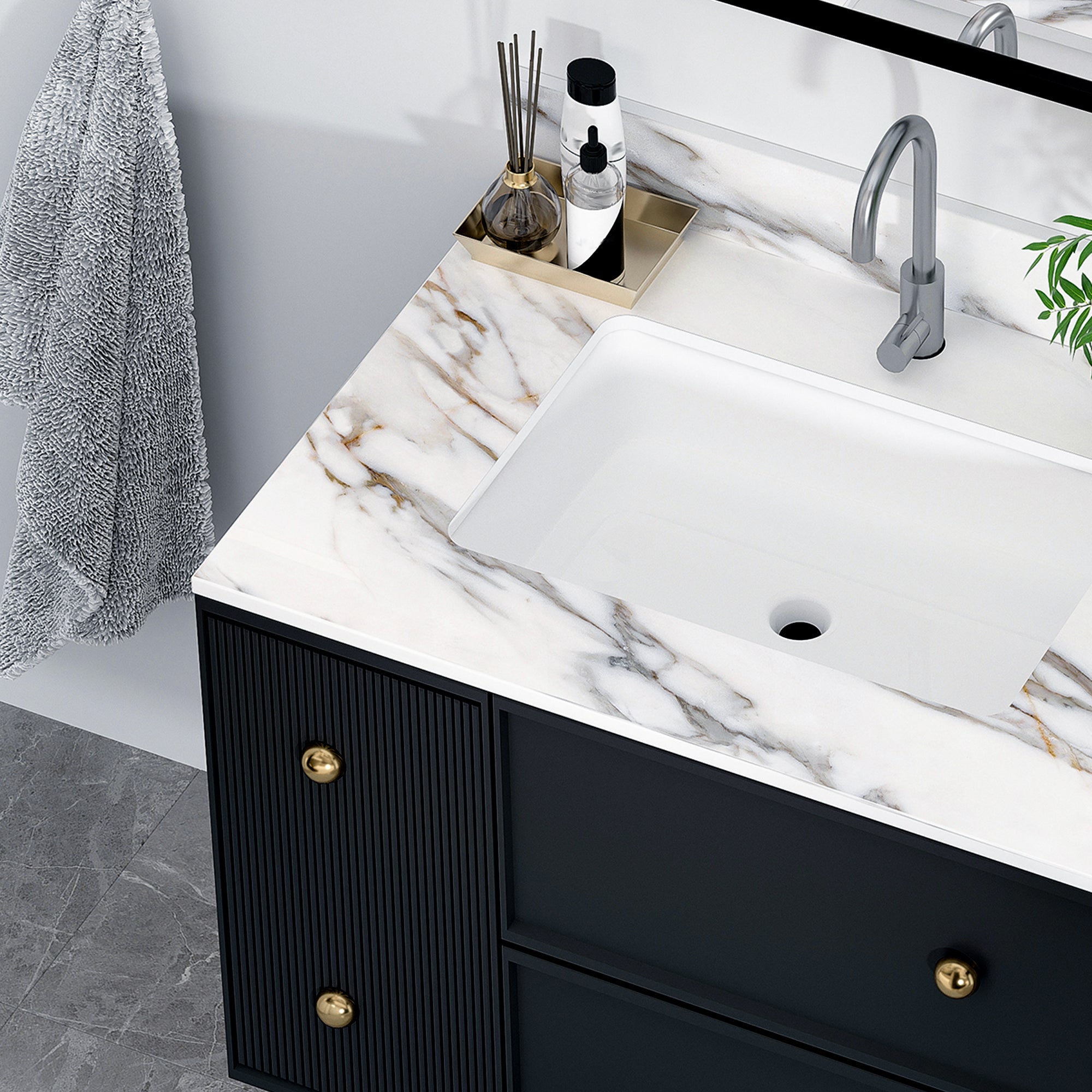 31 Inch Carrara Marble Vanity Top with Undermount Sink