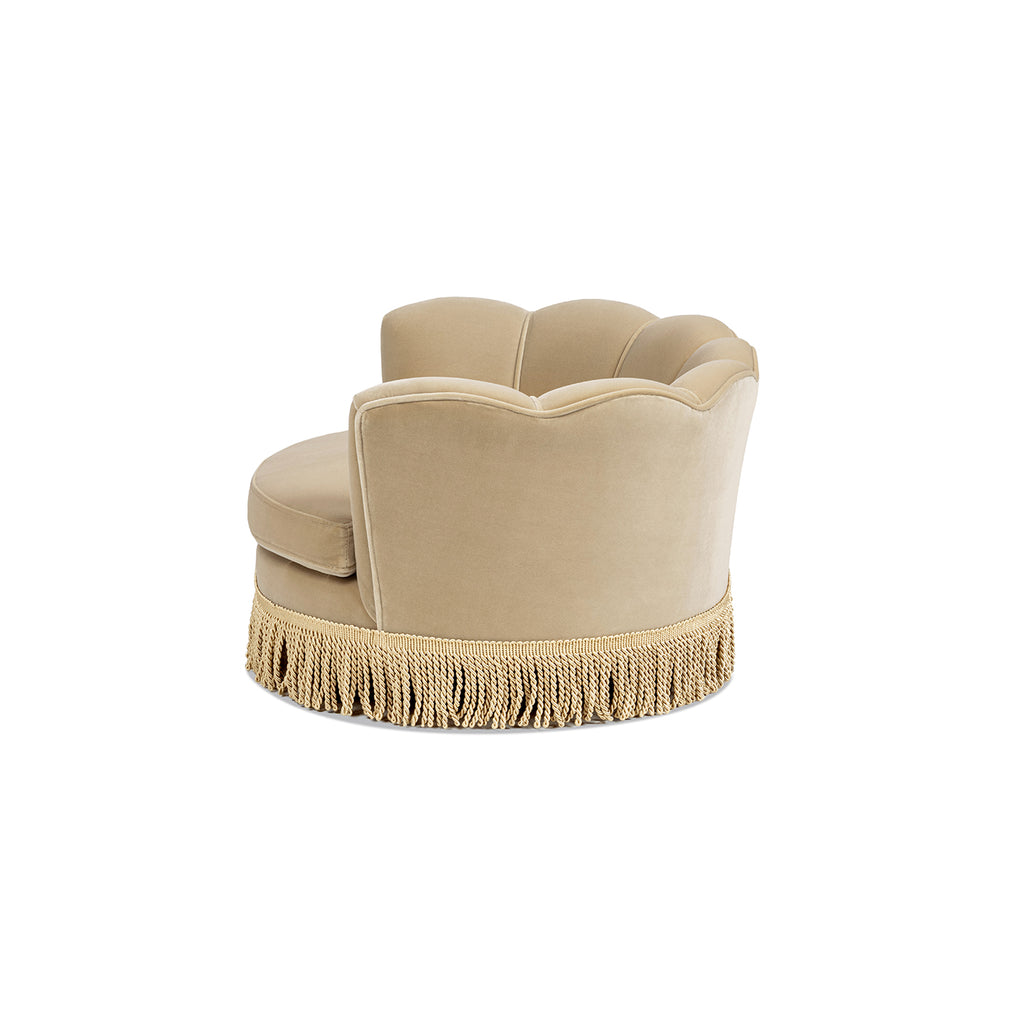 Clara 34.5" Scalloped Pet Sofa Bed - Medium - Fawn