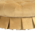 Roquefort 24.5" Round Tufted Velvet Pet Bed with Box-Pleated Skirt