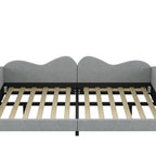 Full Size Upholstered Daybed in Gray Sherpa Fabric