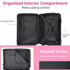 24 Inch Lightweight Hardshell Luggage - Pink