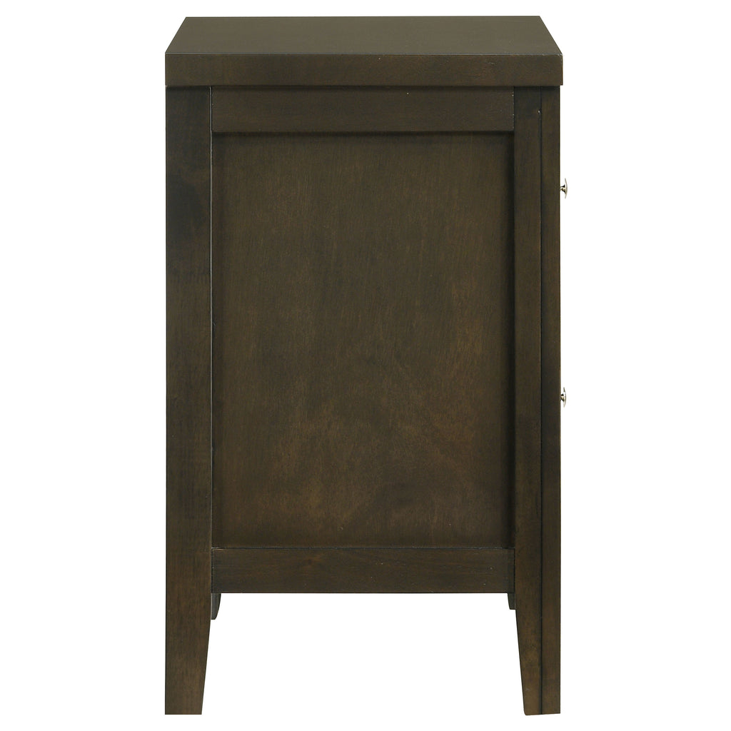 Clement Dark Cocoa 2-Drawer Nightstand Bedside Table