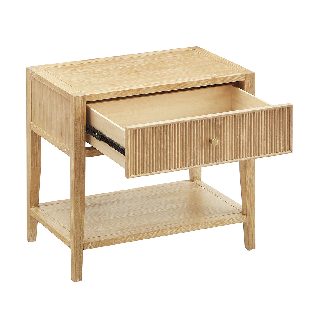 Fleur Natural 1-Drawer Nightstand