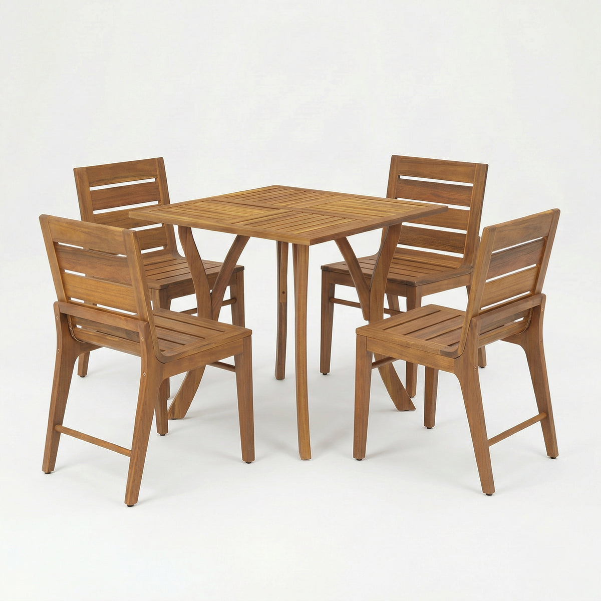 5-Piece Outdoor Acacia Wood Dining Set