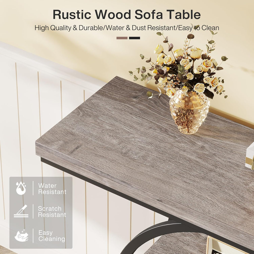 41.3" Industrial Console Table, 4-Tier