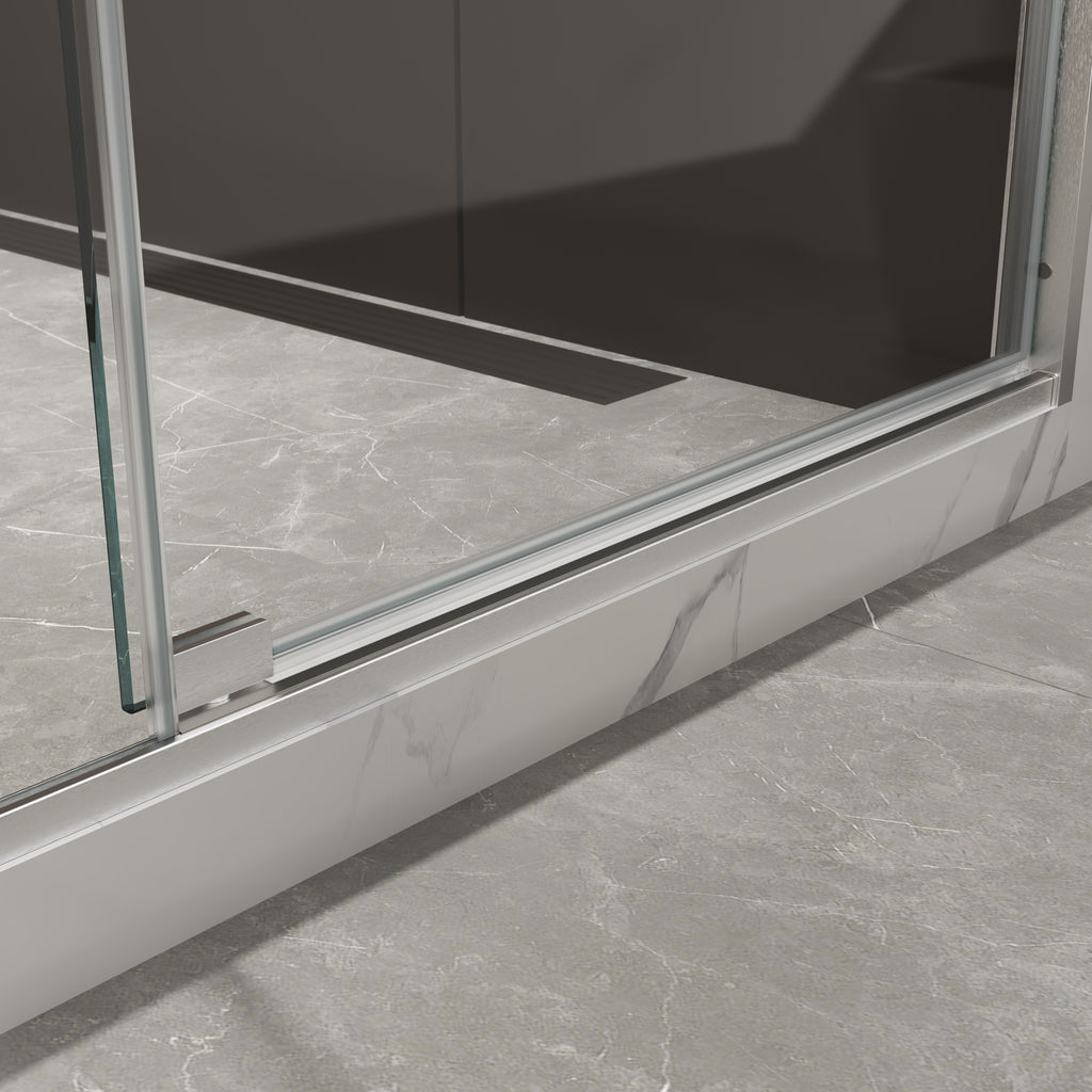 Brushed Nickel Pivot Shower Door