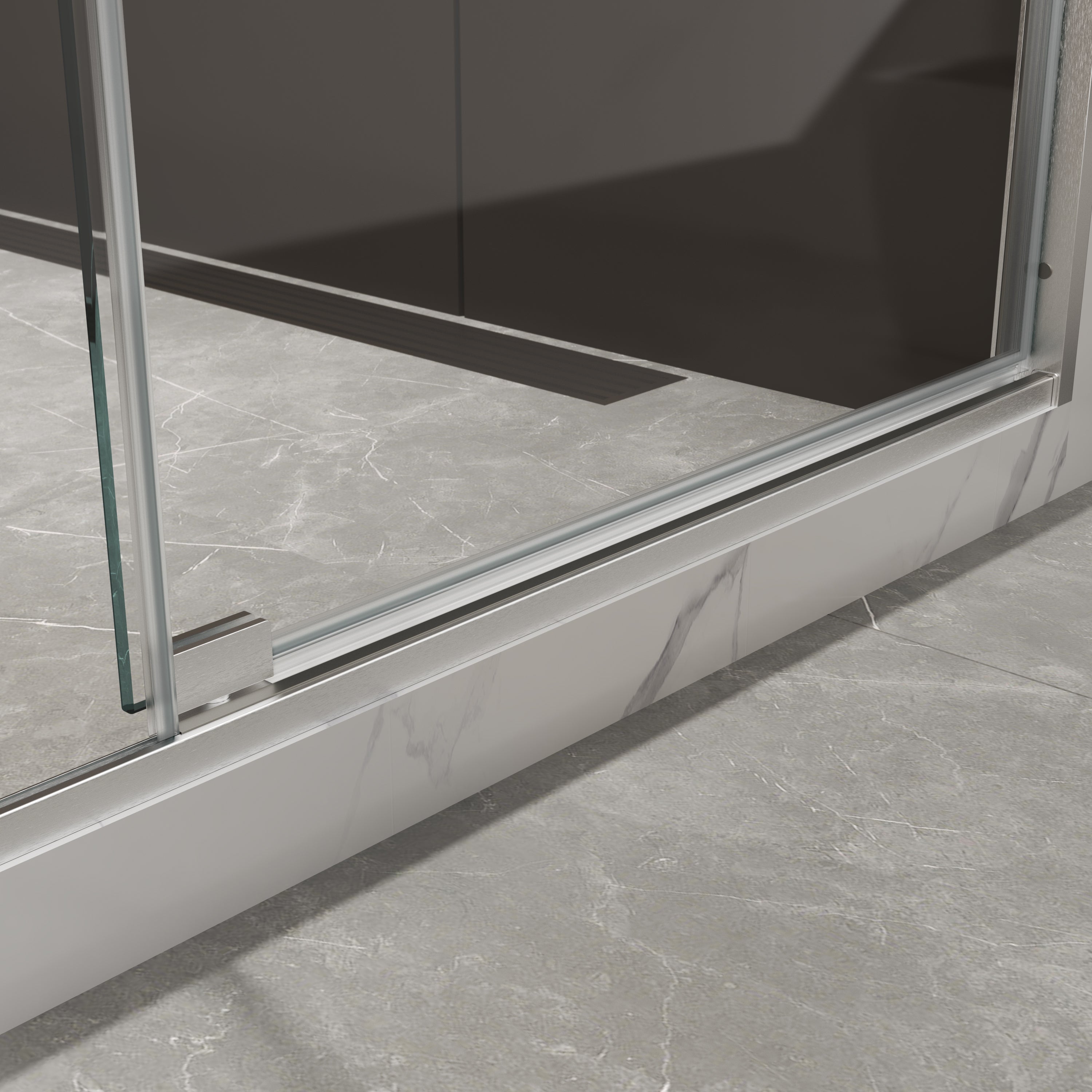 Brushed Nickel Pivot Shower Door