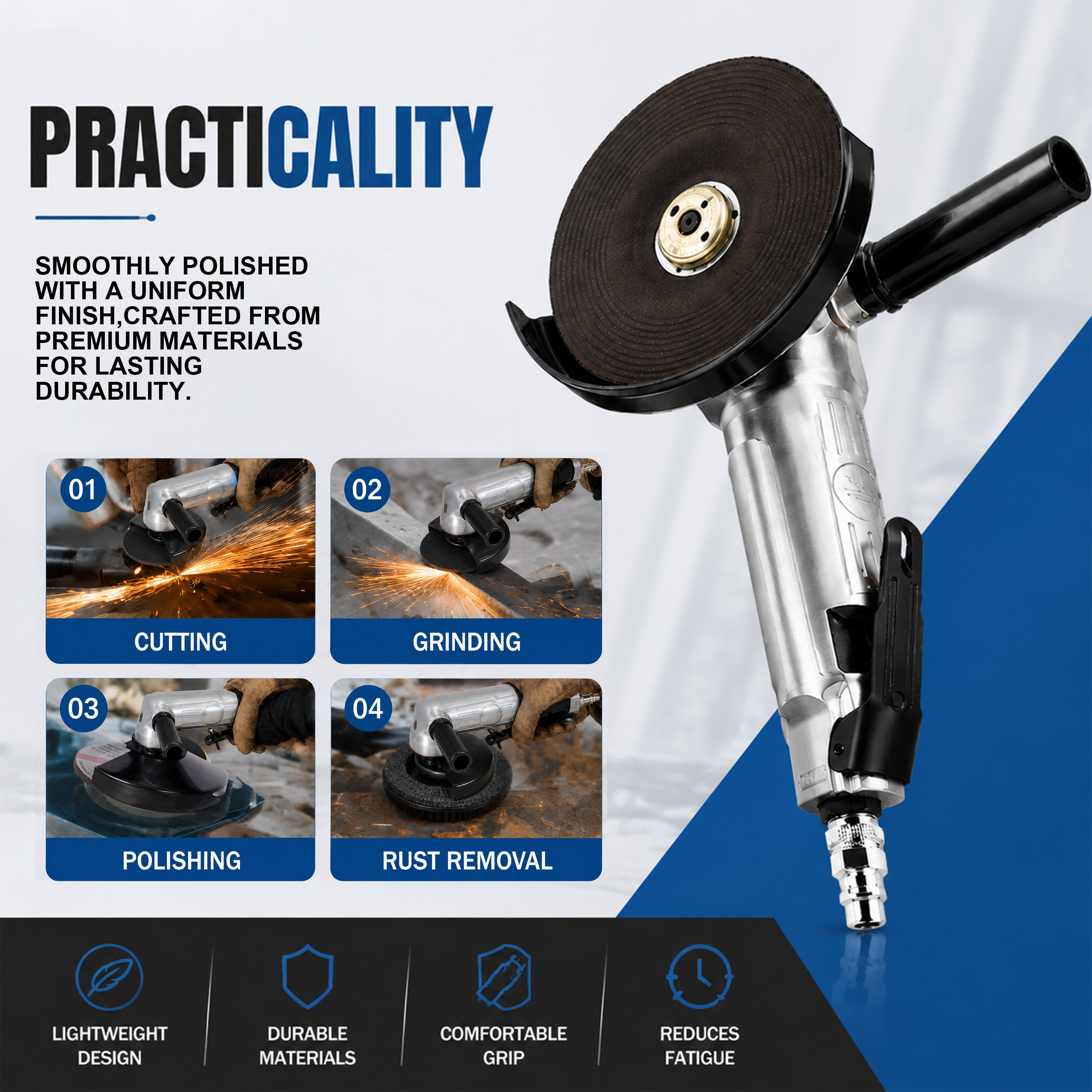 5 Inch Air Angle Grinder Pneumatic Grinder