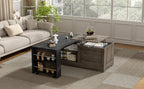 U-Can Farmhouse Lift Top Coffee Table With Barn Doors