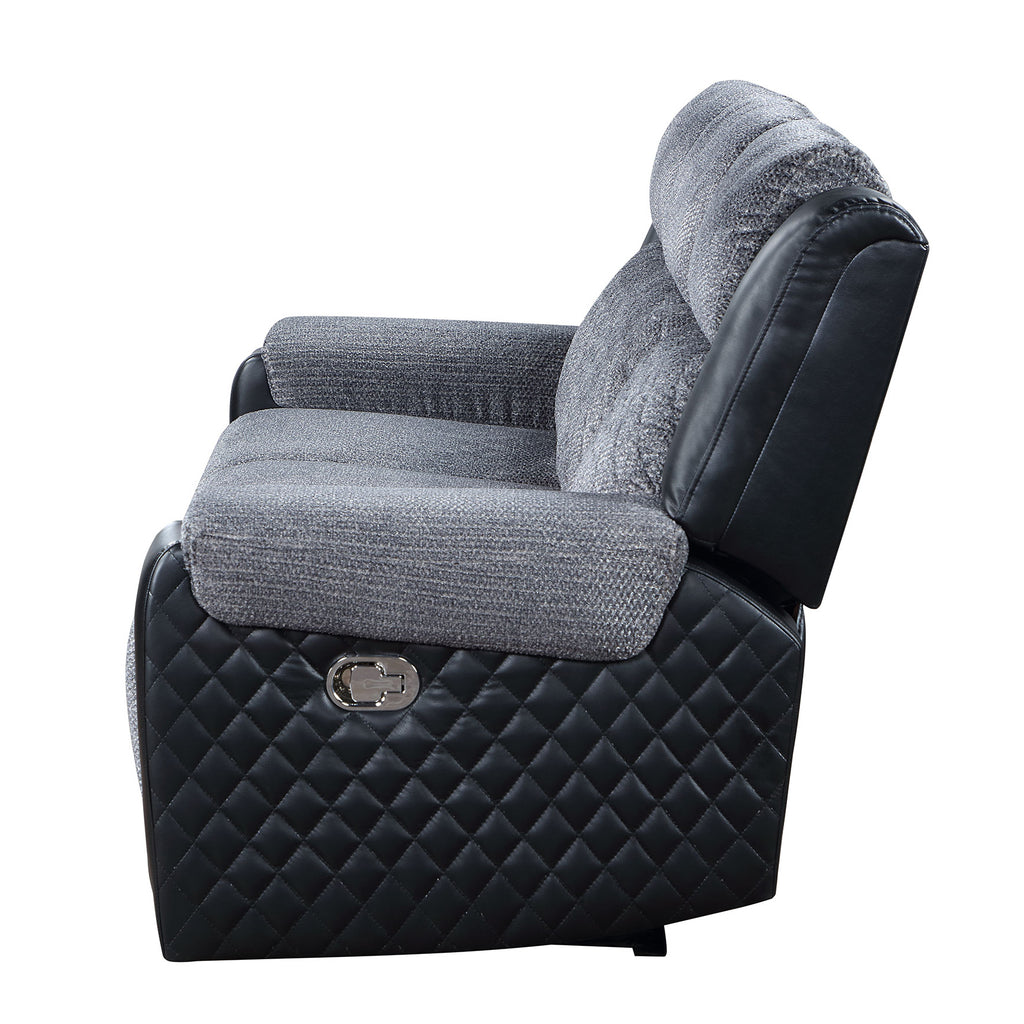 Alicia Grey/Black Reclining Sofa