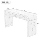 U_STYLE 60'' Wooden Entryway Table with Burl Veneer