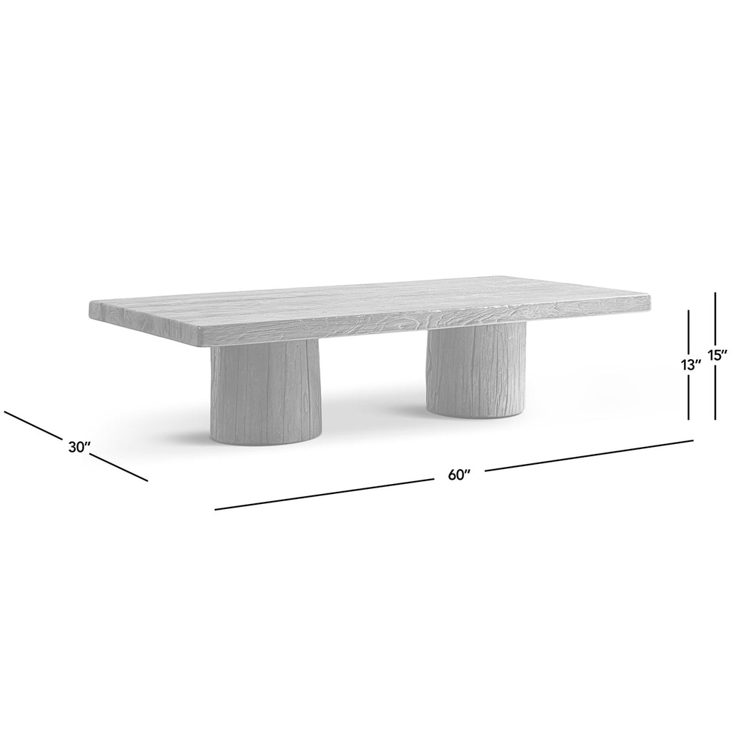Arbor 60" Solid Reclaimed Elm Rectangular Plinth Coffee Table, Heritage Medium-Dark