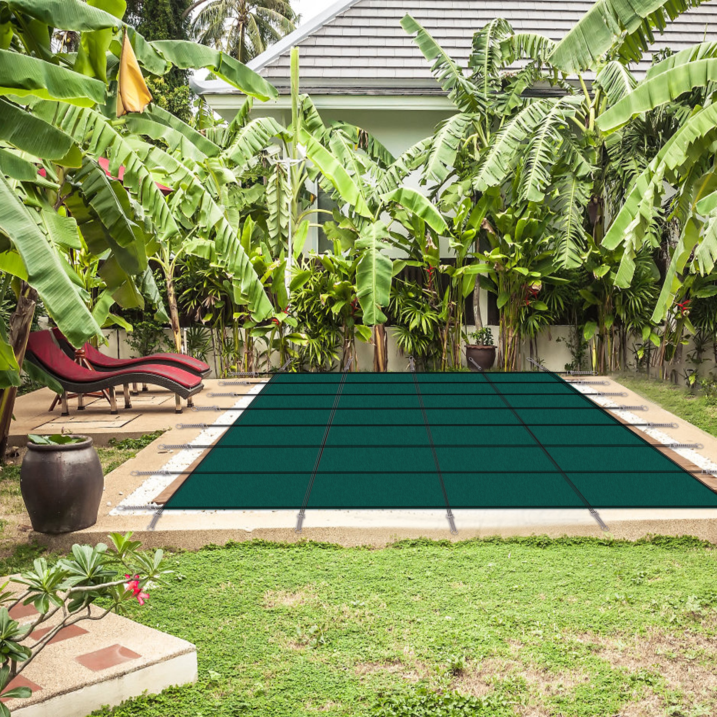Inground Pool Safety Cover, 18x36ft Rectangle