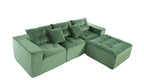 101" L-Shaped Modular Compression Sofa, Green