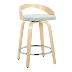 24" Contemporary Fixed-Height Counter Stool with Swivel