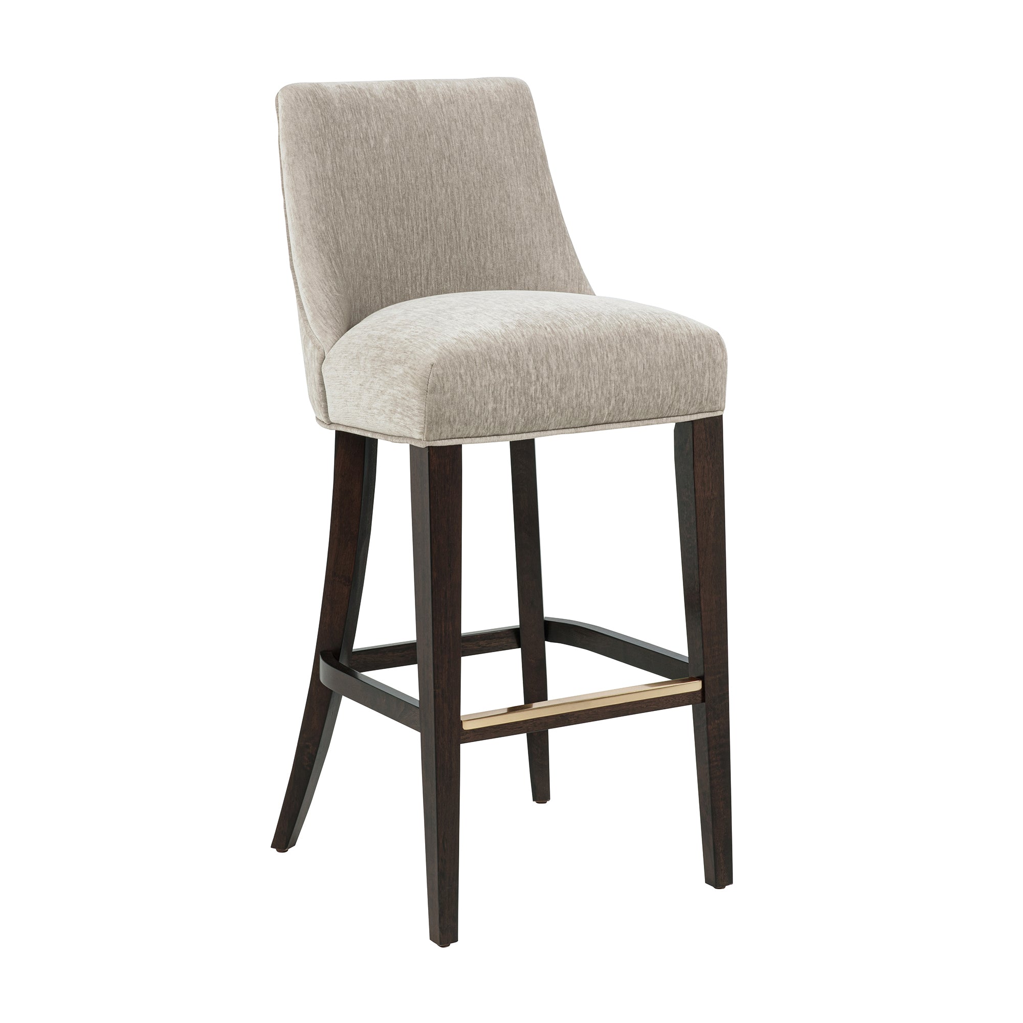 Beever Wood Upholstered Chenille Barstool