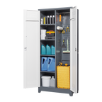 Gray Metal Lockers with Locking Doors