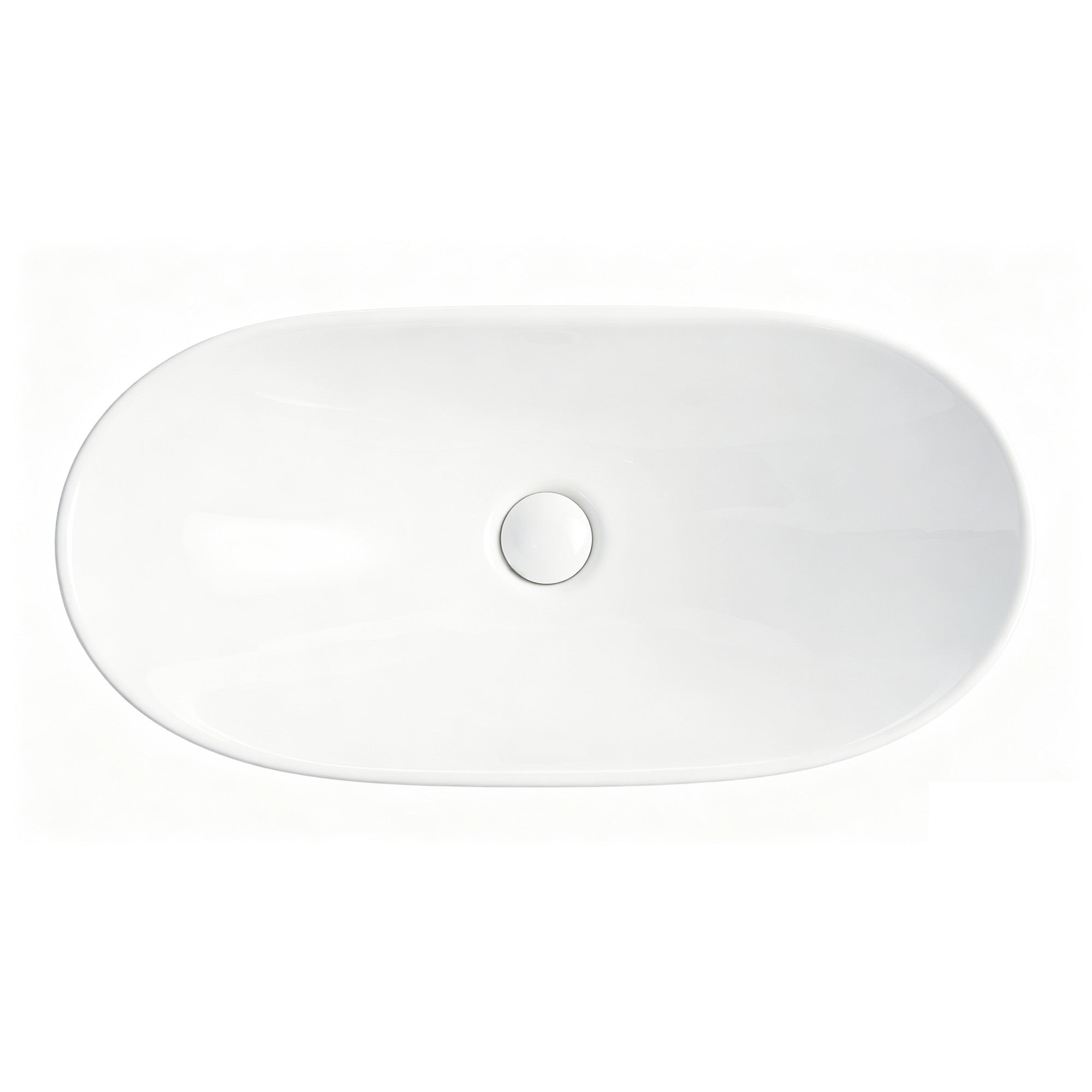 White Oval Ceramic Vessel Sink