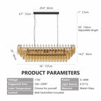 54" Black Rectangular Chandelier