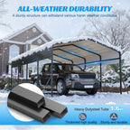 13x20 FT Metal Carport with Upgraded Triangle Reinforced Frame
