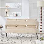 Modern Upholstered Velvet Loveseat Settee with 3 Pillows
