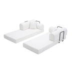 Convertible Sleeper Sofa Bed in Beige Corduroy