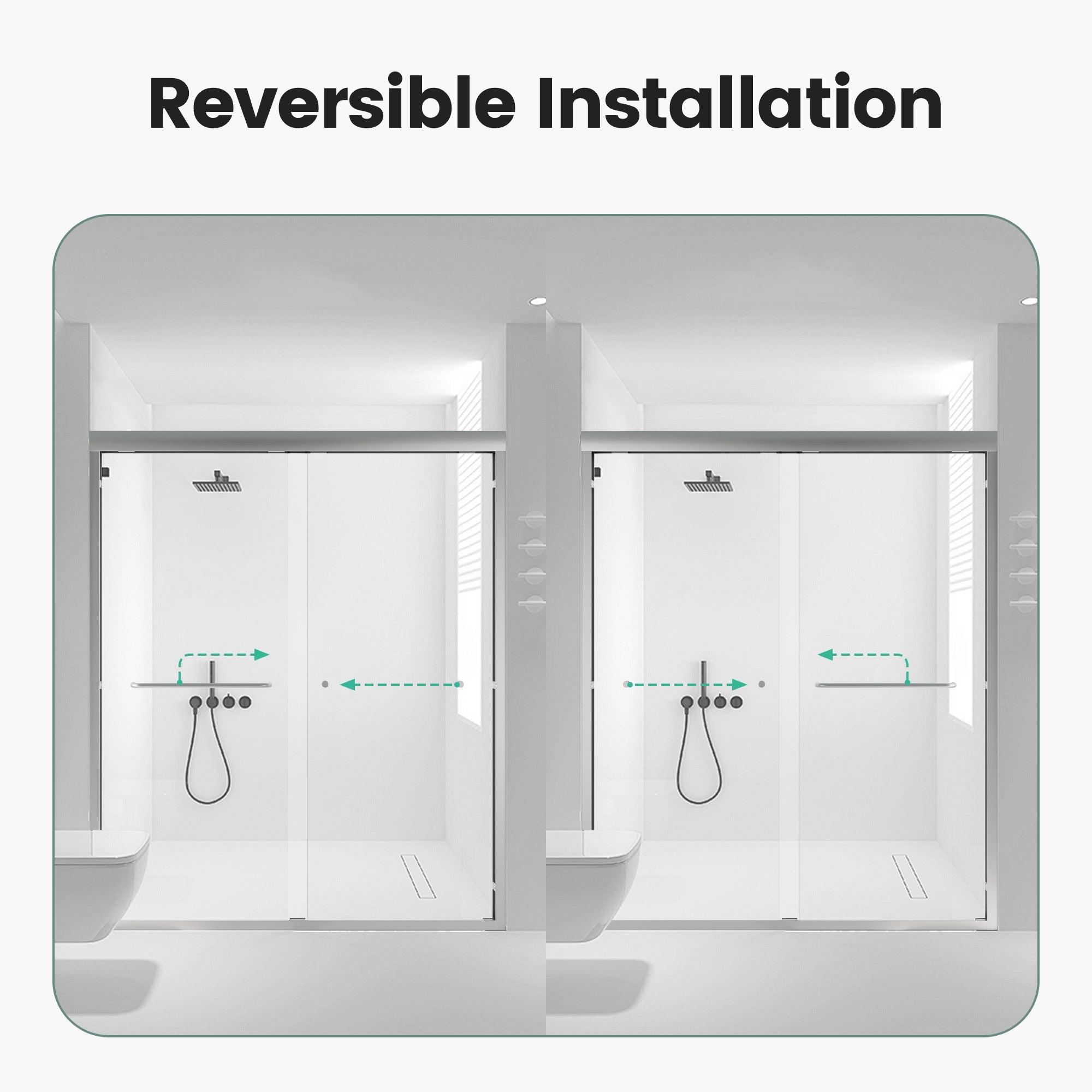 56"-60"W*72" H Semi-Frameless Double Sliding Shower Door