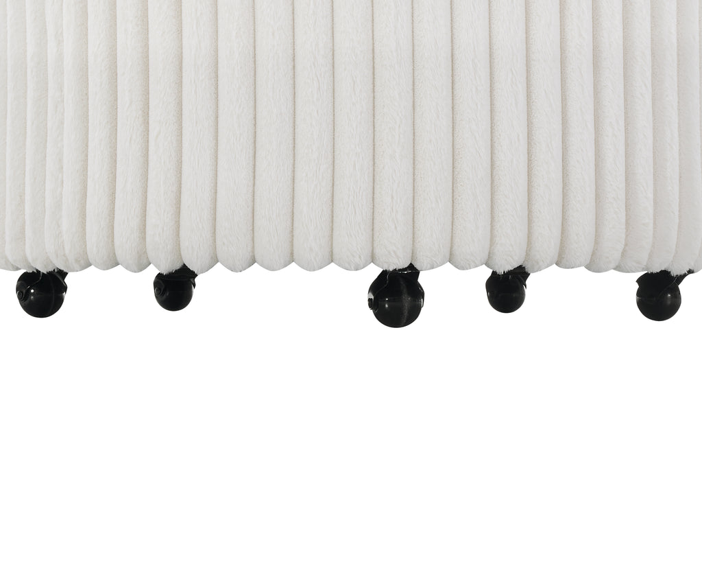 Malna Plush Wide Wale Corduroy Upholstered Barrel Accent Chair