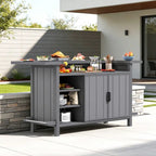 Outdoor Aluminum Grill Cart Resin Bar Cart