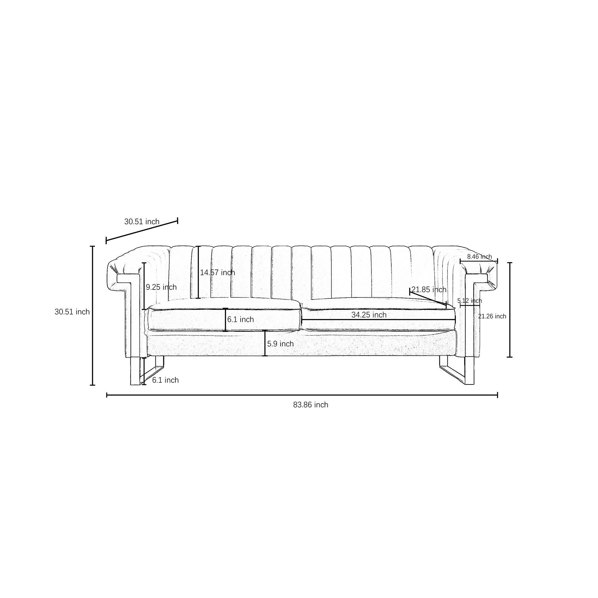 FX-P81B-RG-2PC-SOFA Emerald