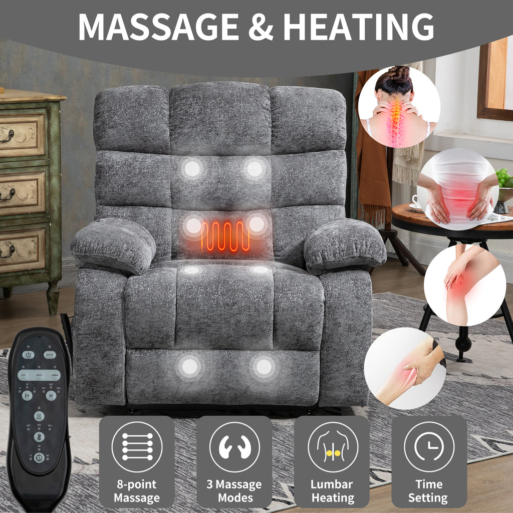 Lift Recliner Chair with Heat Massage - Dual Motor