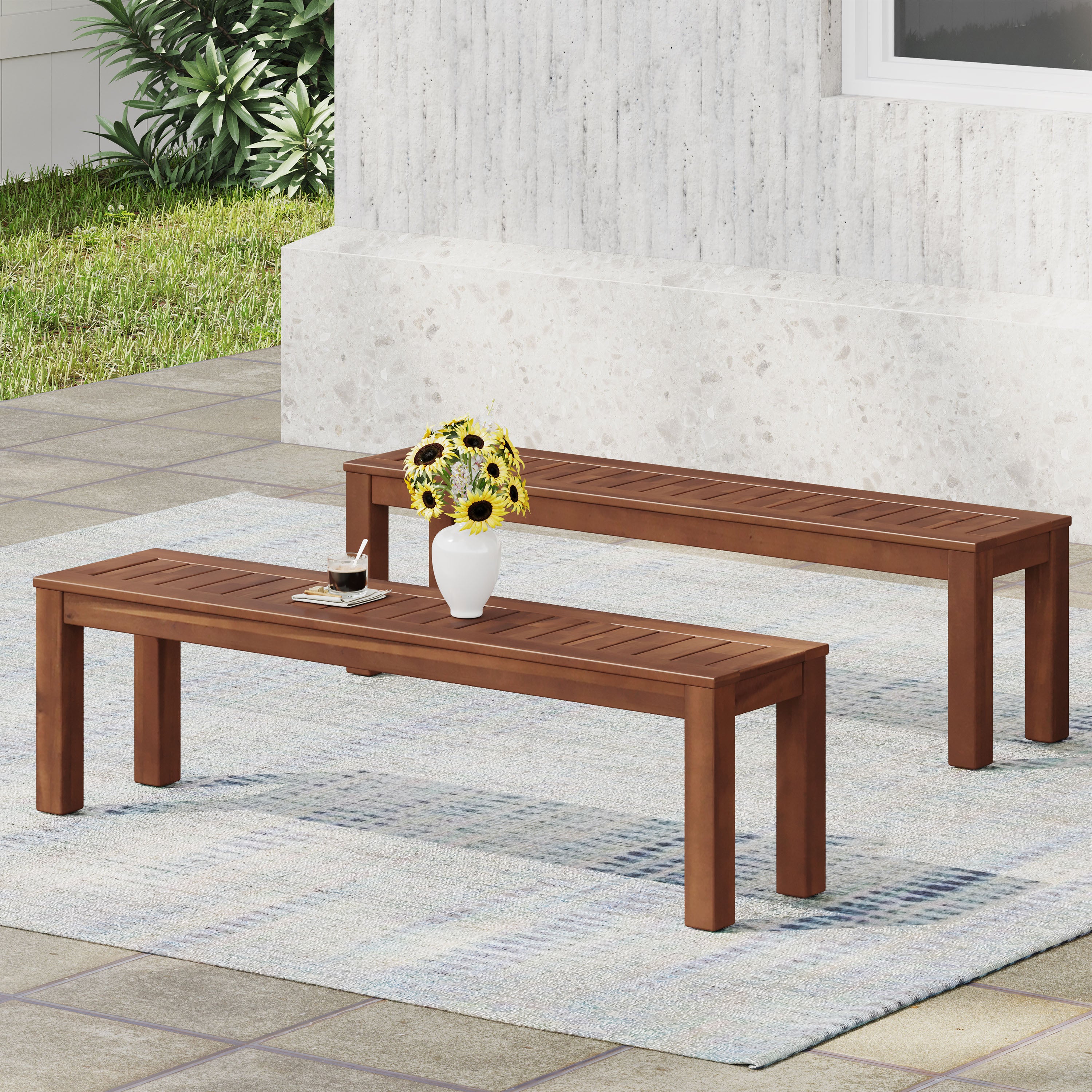 Manila 61.75'' Bench Set Of 2