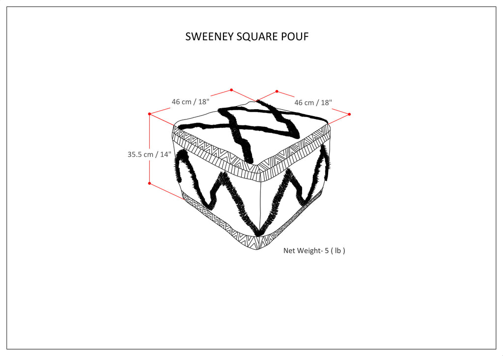 Sweeney 18 Inch Wide Square Pouf