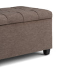 Sienna 33-Inch Wide Storage Ottoman Bench in Fawn
