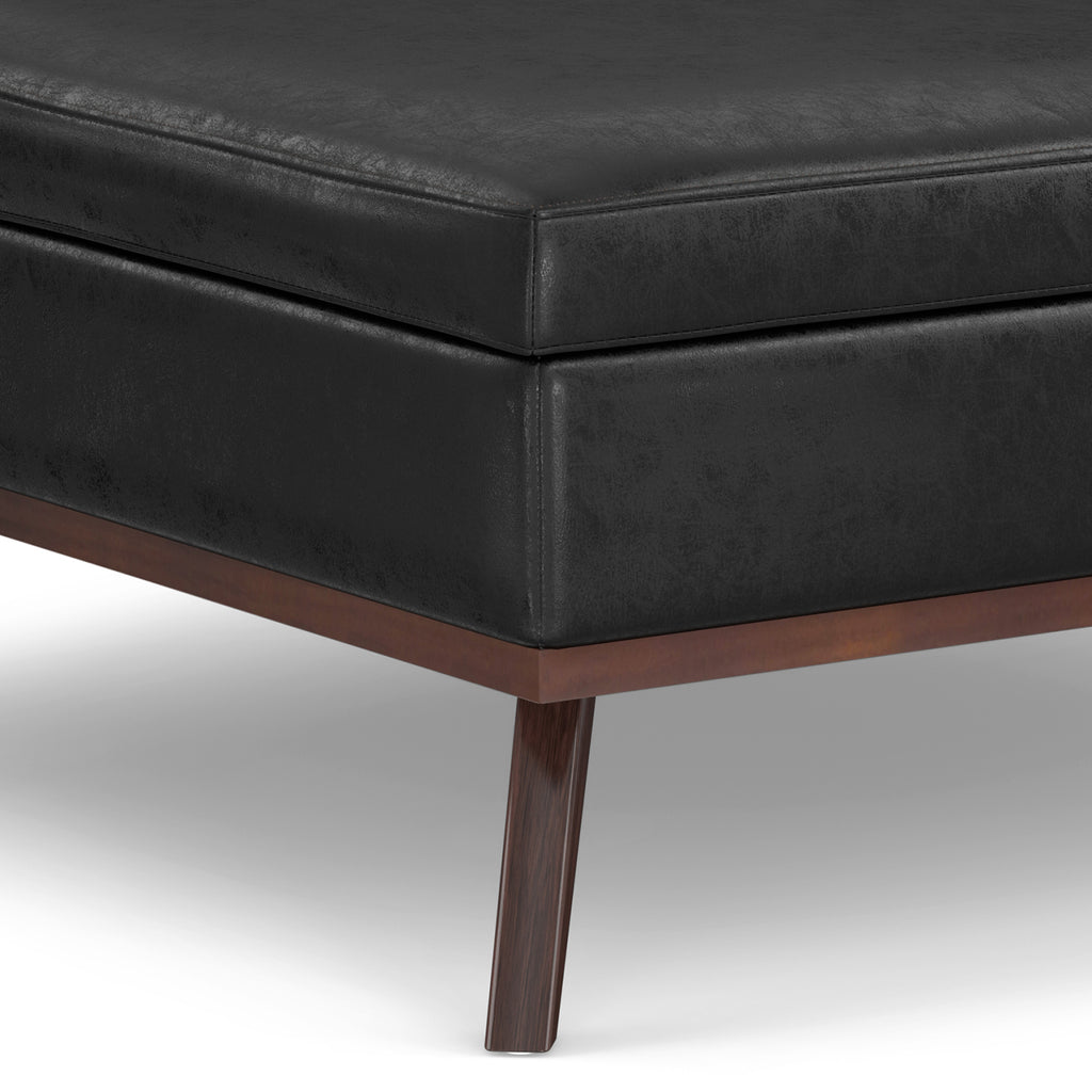 Owen 40 Inch Wide XL Square Coffee Table Storage Ottoman