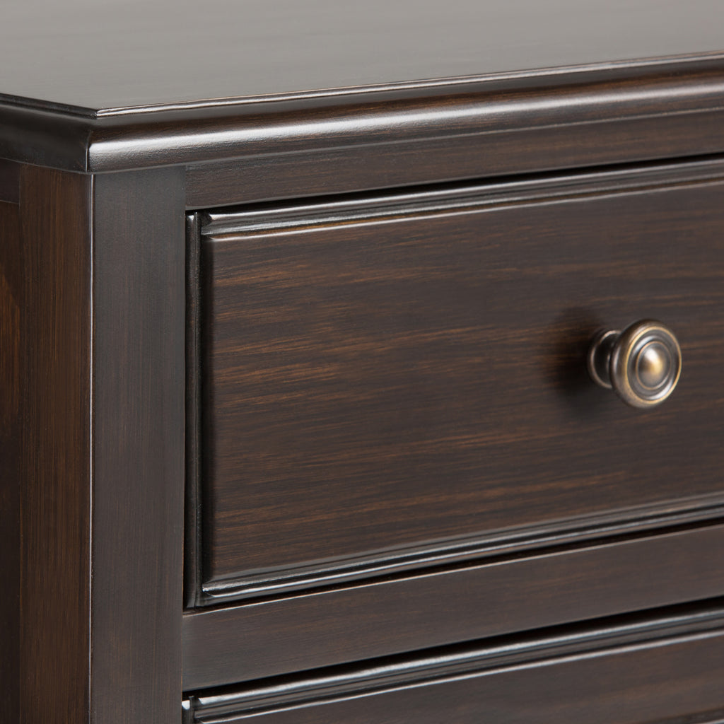 Connaught Solid Wood Entryway Storage Cabinet in Dark Chestnut
