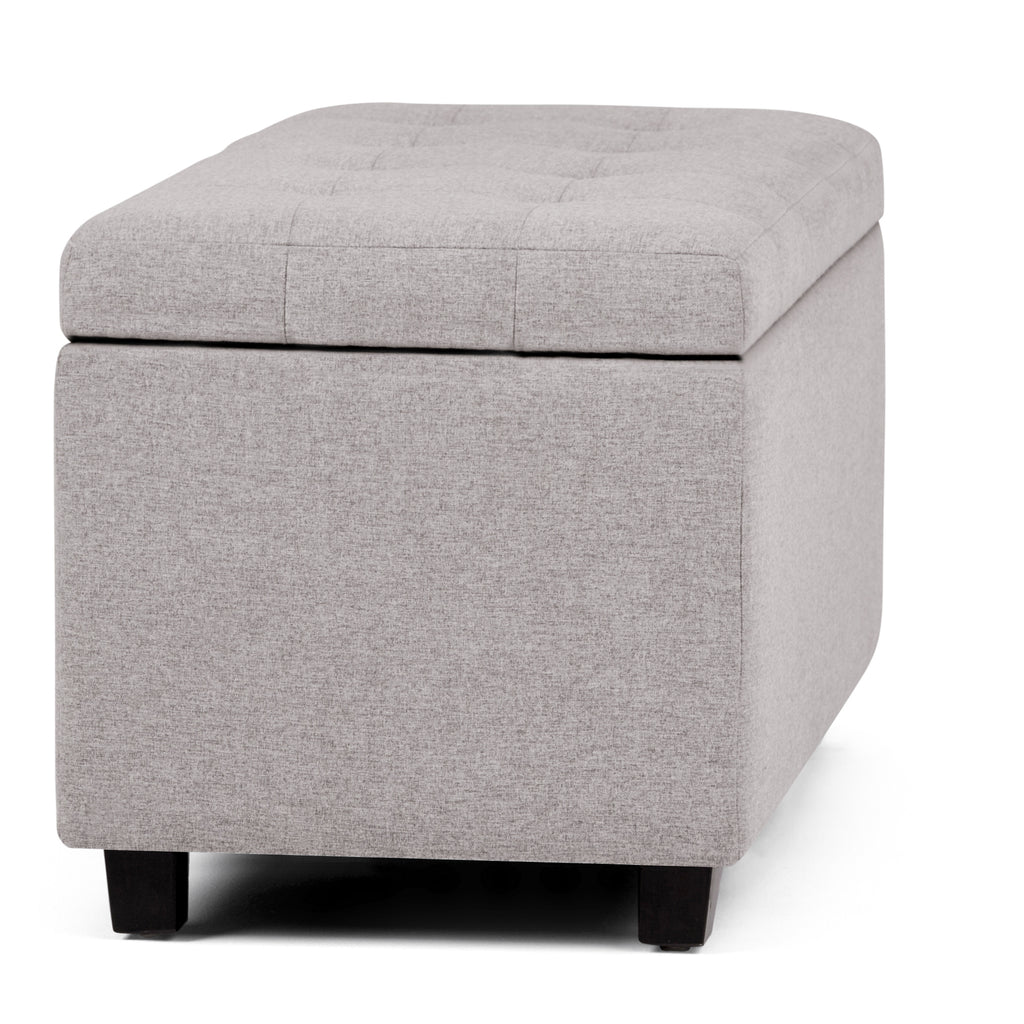 Cosmopolitan 34 Inch Wide Storage Ottoman in Cloud