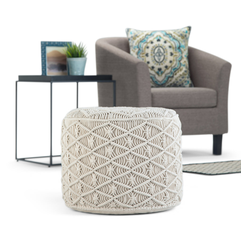 Coates 18 Inch Wide Round Pouf
