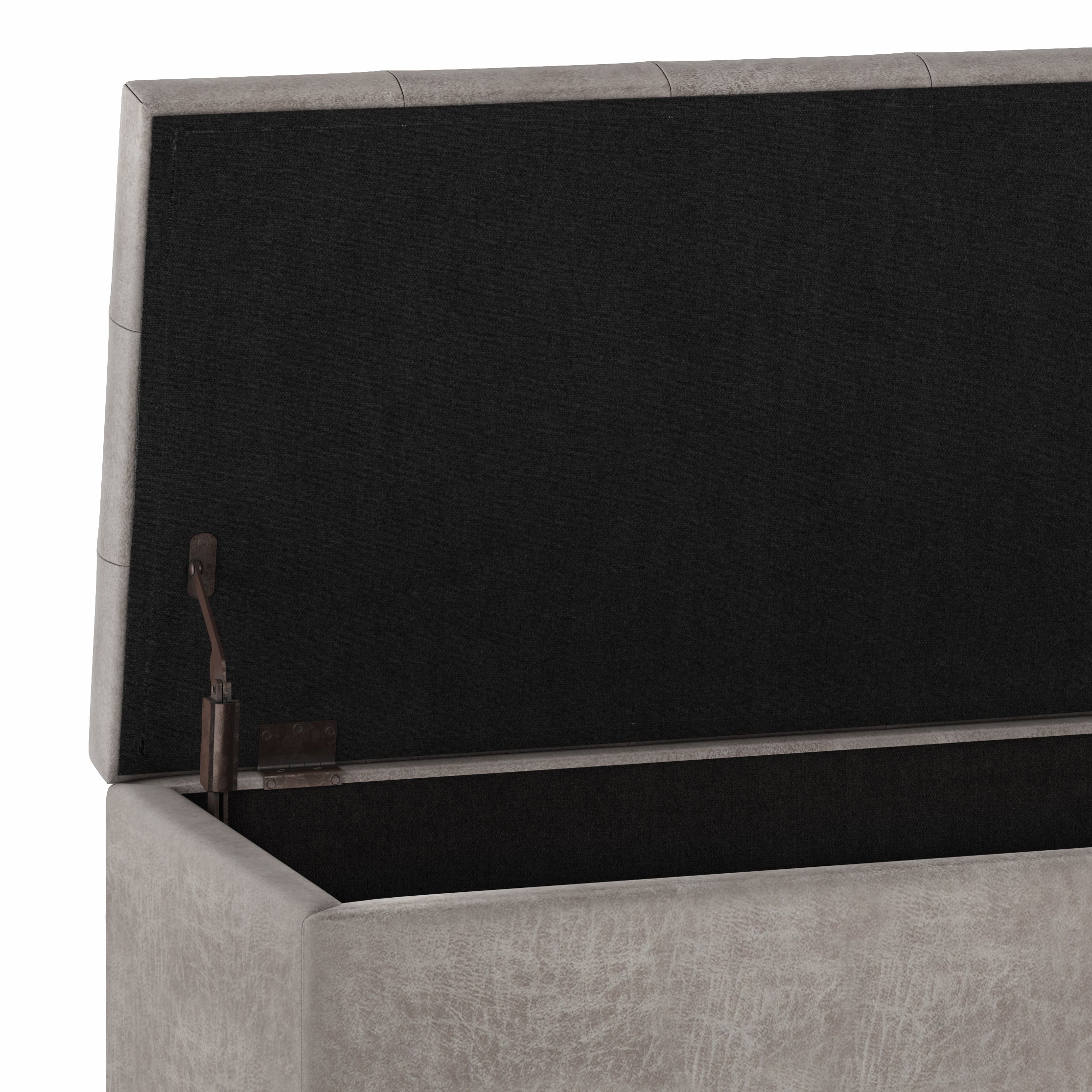 Cosmopolitan 34 Inch Wide Storage Ottoman in Distressed