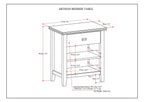 Artisan 24 Inch Wide Solid Wood Bedside Table in Russet