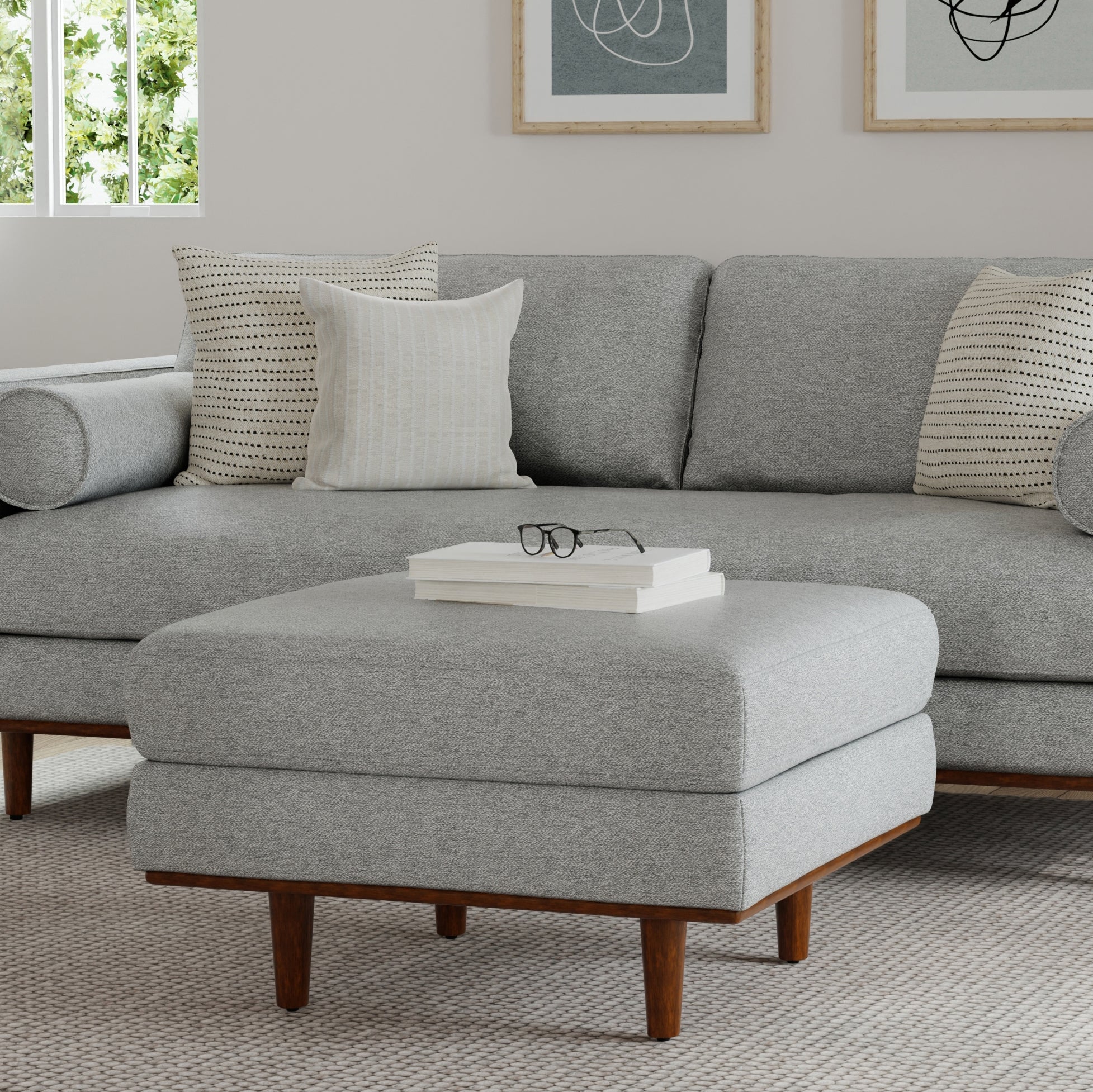 Morrison Ottoman in Mist