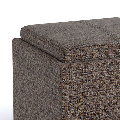 Rockwood 17 Inch Wide Cube Storage Ottoman with Tray