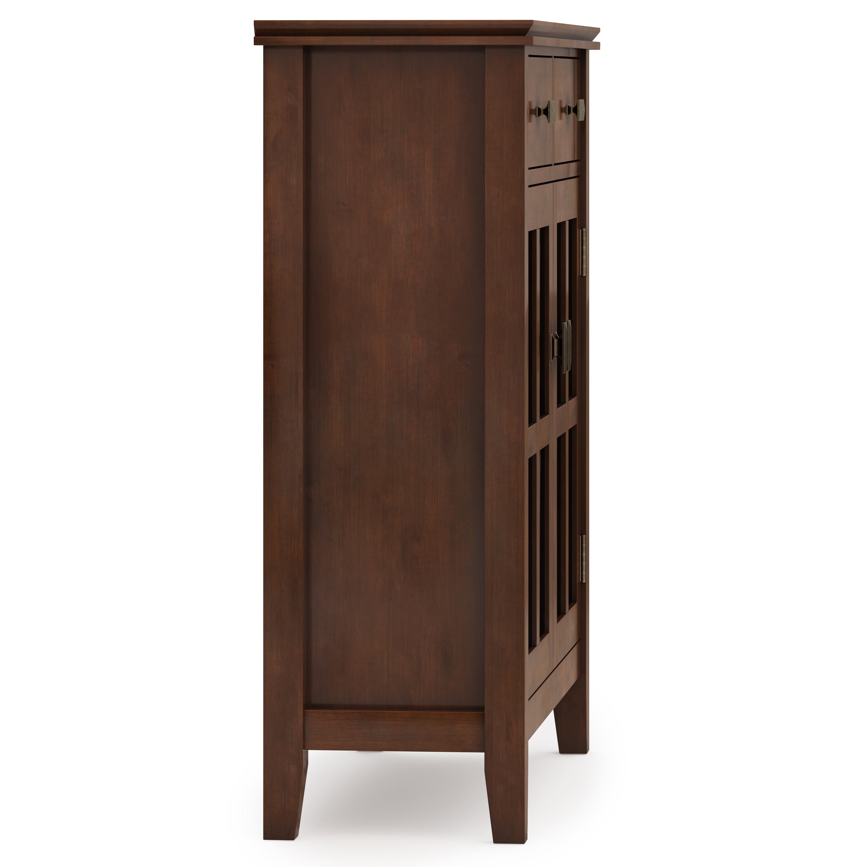 Artisan 36 Inch Wide Solid Wood Entryway Storage Cabinet in Russet