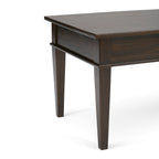 Carlton 44 Inch Wide Solid Wood Coffee Table in Brunette